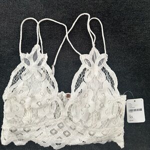 Free People- NWT Elegant White Lace Bralette